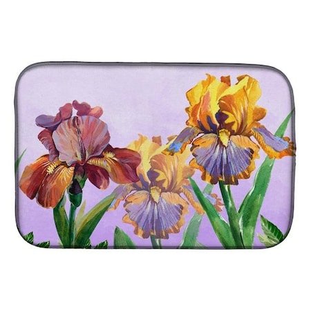 Carolines Treasures Carolines Treasures BB7445DDM Purple & Yellow Iris Dish Drying Mat BB7445DDM